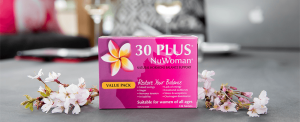 30 Plus NuWoman box on table